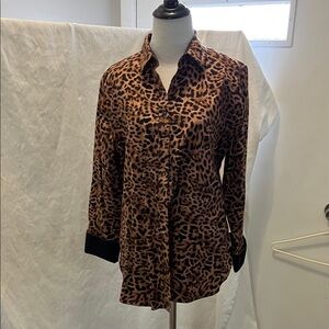 Chico's Animal Print Blouse 3/4 sleeve size 2